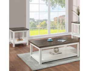 Dakota Occasional Table Set in White and Brown