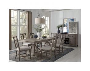 Paxton Place Trestle Dining Room Set in Dovetail Grey