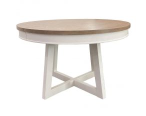 Americana Modern Dining 48 Inch Round Dining Table in Cotton