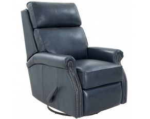 Crews Swivel Glider Recliner in Barone Navy Blue