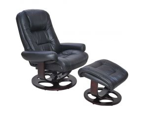 Barcalounger Jacque Pedestal Recliner/Ottoman in Hilton-Black