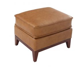 Newport Leather Ottoman in Camel