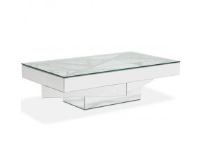 AICO Montreal Rectangular Cocktail Table with Glass Top