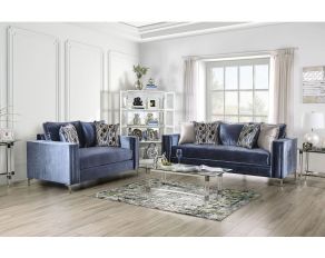 Jodie Living Room Set in Satin Blue