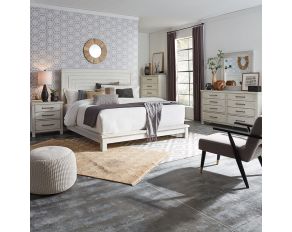 Modern Farmhouse Platform Bedroom Collections in Flea Market White Finish with Heavy Distressing