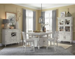 Newport Rectangular Counter Height Dining Set in Alabaster