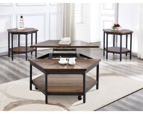 Ultimo Hexagon Occasional Table Set in Mocha