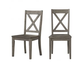 Huron X-back Side Chair Set of 2 in Distressed Grey