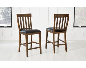 A-America Mariposa Slatback Upholstered Barstool in Rustic Whiskey