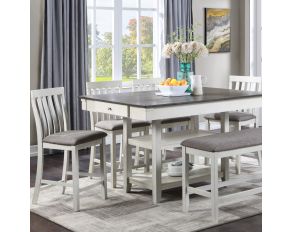 Nina Counter Height Dining Set in Chalk Grey