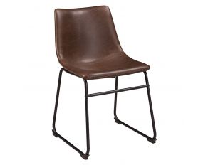 Ashley Furniture Centiar Dining Upholstered Side Chair in Brown/Black - Set of 2