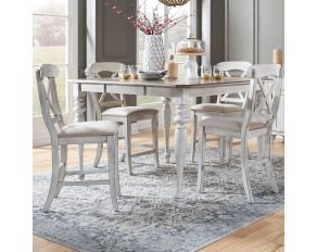 Ocean Isle Counter Height Dining Set in Antique White Finish with Weathered Pine