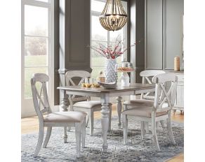 Ocean Isle Dining Set in Antique White Finish with Weathered Pine