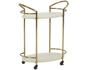 Tarica Bar Cart in Cream and Gold