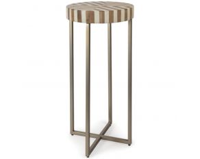 Cartley Accent Table in White and Light Brown