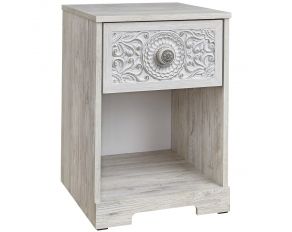 Paxberry Large 1-Drawer Nightstand in Whitewash