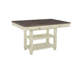 Homeplace Counter Height Table in Dark Oak and White Finish