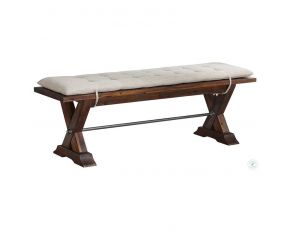 Fresno Dining Bench with Tie on Cushion in Rustic Medium Acacia