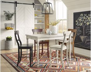 Savannah Court Counter Dining Set in Antique White