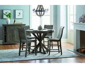 Willow Round Counter Dining Set in Dark Distressed Gray