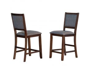 Chesney Upholstered Counter Stool Set of 2 in Falcon Brown