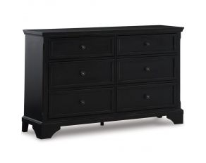 Chylanta 6 Drawer Dresser in Black