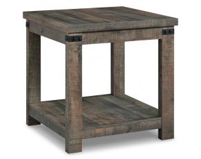 Hollum End Table in Rustic Brown