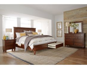 Cambridge Panel Storage Bedroom Collections in Brown Cherry