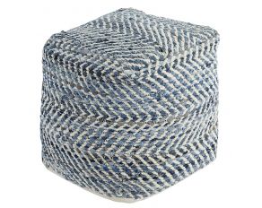 Ashley Furniture Chevron Pouf in Blue