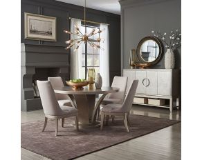 Montage Pedestal Dining Set in Platinum Finish