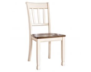 Ashley Furniture Whitesburg Rake Back Side Chair in Brown/Cottage White - Set of 2