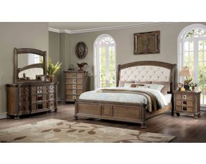 Timandra Panel Bedroom Set in Beige and Rustic Natural Tone