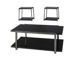 Rollynx 3 Piece Occasional Table Set in Black