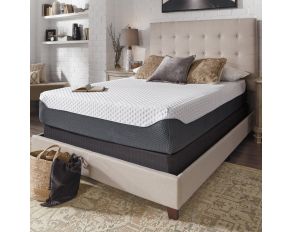 12 Inch Chime Elite Queen Memory Foam Mattress in White and Gray