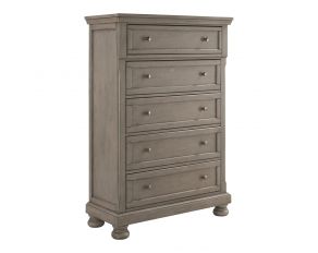 Ashley Furniture Lettner Five Drawer Chest in Light Grey