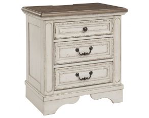 Realyn Drawer Nightstand in Chipped White