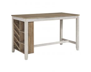 Skempton Counter Height Dining Table in White and Light Brown