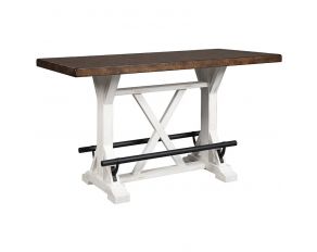 Valebeck Counter Height Dining Table in White and Brown