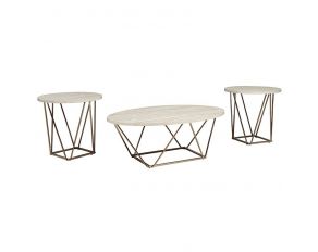 Tarica Set of 3 Occasional Table in Light Gold