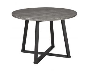 Centiar 42-inch Round Dining Table in Gray and Black