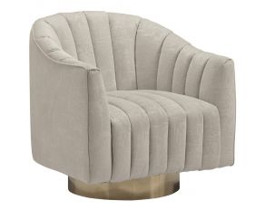 Penzlin Swivel Accent Chair in Pearl