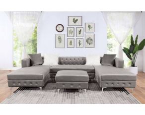 Ciabattoni Sectional Living Room Set in Gray