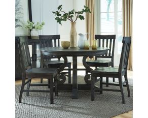 Bellamy Traditional Round Dining Room Set in Peppercorn