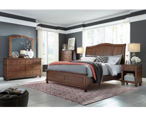 Oxford Traditional Sleigh Bedroom Set in Whiskey Brown