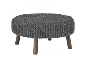 Jassmyn Oversized Accent Ottoman in Charcoal Gray