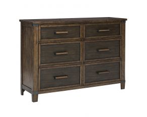 Wyattfield Dresser in Walnut Brown with Dark Burnt Umber