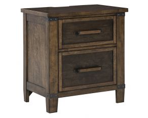 Wyattfield Nightstand in Walnut Brown with Dark Burnt Umber