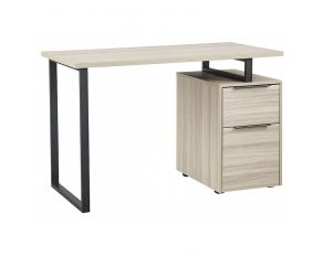 Waylowe 48 Inch Home Office Desk with 2 Storage Drawers in Natural and Black