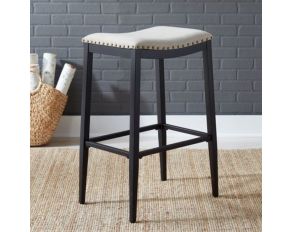 Vintage Series Backless Upholstered Barstool in Distressed Metal Black