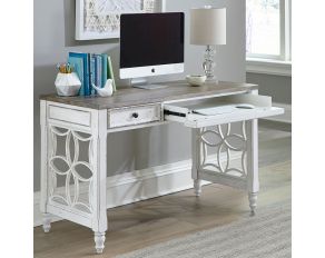 Magnolia Manor L Writing Desk in Antique White Finish